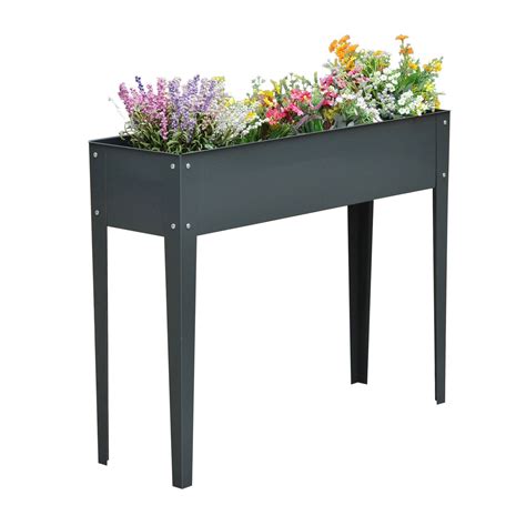 metal flower jewelry box|metal elevated planter box.